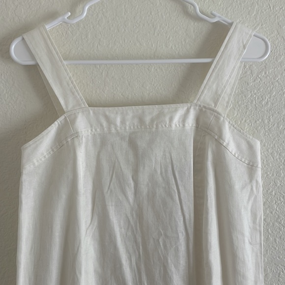 NWT Madewell Linen-Cotton Princess-Seamed White Midi Dress S - Picture 6 of 12